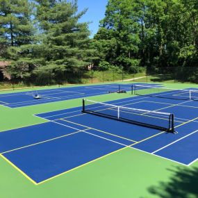 Check out our NEW Pickleball and Tennis Court Combo Design. 
 Turn your Tennis Court into TWO PICKLEBALL COURTS INSTANTLY!

Court design, construction and resurfacing is an art, an art that we excel at.  From diagram to construction, from resurfacing to installation:  WE KNOW COURTS!  

Call today for a FREE ESTIMATE - 513.310.5890