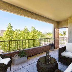 Camden Montierra Apartments Scottsdale AZ large patio with a view and room for an outdoor sofa