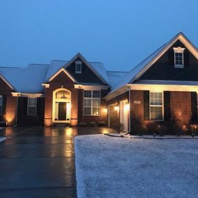 Custom Touch Irrigation - Noblesville work example of exterior house lighting install.