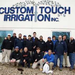 Custom Touch Irrigation - Noblesville team outside of Custom Touch Irrigation building