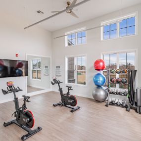 Yoga and spin studio at Glen Oaks Apartments in Wall Township, NJ.