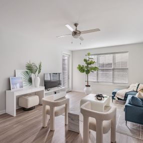 Spacious living area at Glen Oaks Apartments in Wall Township, NJ.