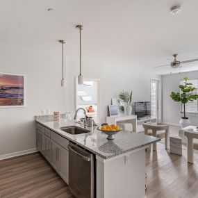 Spacious living area at Glen Oaks Apartments in Wall Township, NJ.