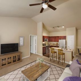 Living room vaulted ceilings