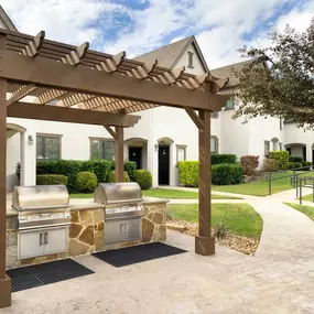 BBQ grills in the courtyard