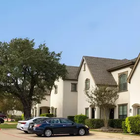 Exterior of building with parking in front