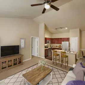 Living room vaulted ceilings