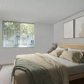 Bedroom in traditional finish at Camden Plantation apartments in Plantation, FL