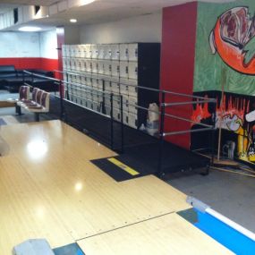 Amramp was able to make the Stevens Institute of Technology Hoboken, NJ campus bowling alley wheelchair accessible with a one day rental for an event for students with disabilities.