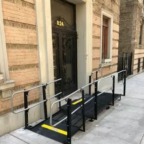 The Amramp Long Island team installed this wheelchair ramp to provide access to an apartment building in Manhattan.