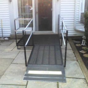 The Amramp Philadelphia team provided wheelchair access to the patio of this Broomall, PA home with this small wheelchair ramp.