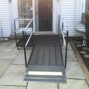 The Amramp Philadelphia team provided wheelchair access to the patio of this Broomall, PA home with this small wheelchair ramp.