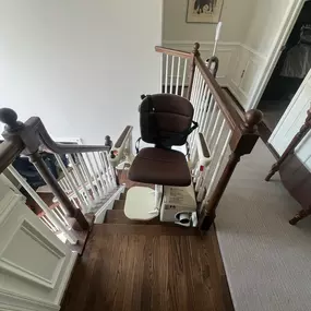 Residential chairlift installation.