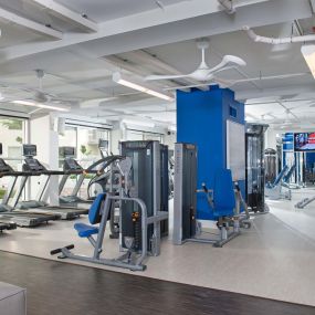 Fitness center with cardio and strength training equipment