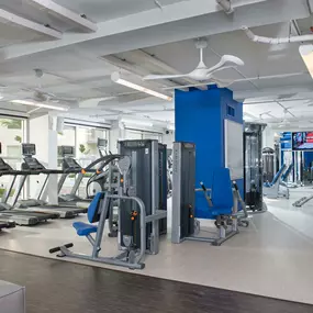 Fitness center with cardio and strength training equipment