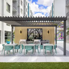 Poolside BBQ grills at Camden Thornton Park Apartments in Orlando, Florida