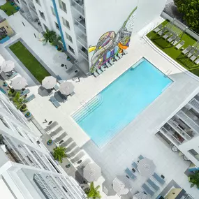 Pool deck at Camden Thornton Park Apartments in Orlando, Florida