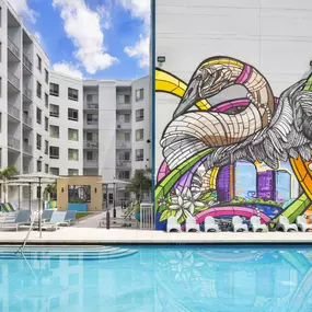 Pool and pool deck at Camden Thornton Park Apartments in Orlando, Florida