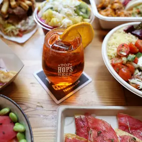 Delicious lunch spread at our food hall in Union Square.