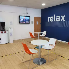 Waiting area inside the Ford Coatbridge showroom