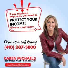 Did you know? 1 in 4 of today's 20-year-olds will become disabled before they retire. Don't wait! The younger and healthier you are, the easier it is to protect your income. Whether you're starting your career or well into it, give us a call today! Team Karen Michaels is here to help!