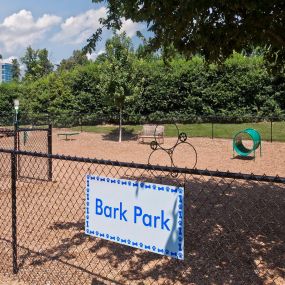 Onsite fenced dog park with agility equipment
