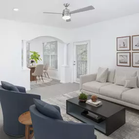 Modern living area at Camden Ballantyne in Charlotte, NC