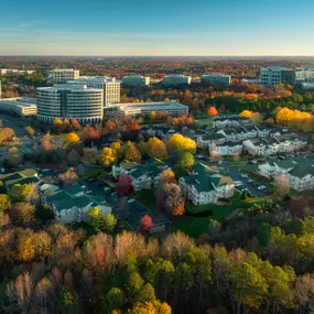 Aerial view of Camden Ballantyne and the surrounding Ballantyne neighborhood