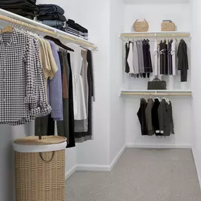 Modern closet with shelving at Camden Ballantyne in Charlotte NC