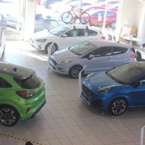 Cars inside the Ford Altrincham showroom