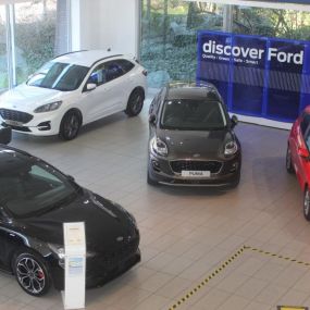 Cars inside the Ford Altrincham showroom