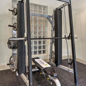 Expansive fitness center free weights