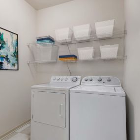 Full-size washer and dryer included in every apartment home at Camden Fairfax Corner in Fairfax, Virginia
