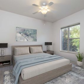 Bedroom with en-suite bathroom at Camden Fairfax in Fairfax, Virginia