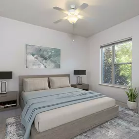 Bedroom with en-suite bathroom at Camden Fairfax in Fairfax, Virginia