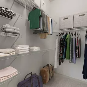 Large walk-in closets at Camden Fairfax Corner in Fairfax, Virginia