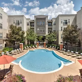 Resort style outdoor pool daytime