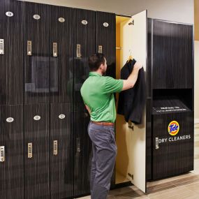 Dry cleaning drop off and pick up lockers onsite