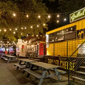 Food trucks on Rainey Street near Camden Rainey Street