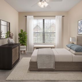 Modern-style primary bedroom at Camden Farmers Market in Dallas, Tx