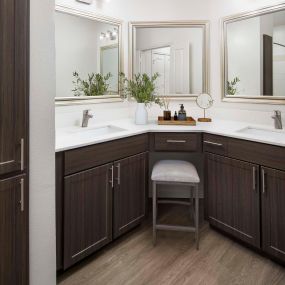 Contemporary style bathroom vanity at Camden Farmers Market in Dallas, Tx