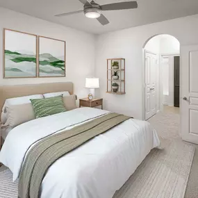 Contemporary-style living area with wood-style floors at Camden Farmers Market in Dallas, Tx