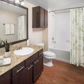 Modern-style bedroom with carpet and walk-in closet at Camden Farmers Market in Dallas, Tx