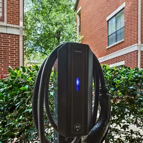 Electric vehicle charger at Camden Farmers Market in Dallas, Tx