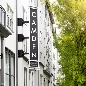 Building exterior with Camden sign at Camden Midtown Atlanta in Atlanta Georgia