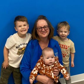 Dentist with little patients at AS Family dental