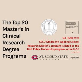 St. Cloud State University at Plymouth is one of the Top 20 Masters in Clinical Research Degree Programs in the US!