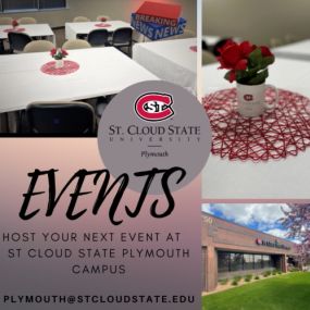 In addition to offering high-quality education to students, St. Cloud State at Plymouth rooms are available to rent for university organizations and academic, industry and other non-university constituents.