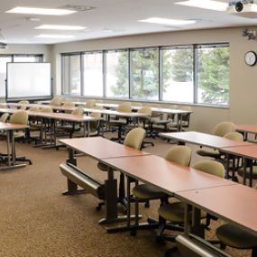 Typical classrooms at St. Cloud State at Plymouth hold many students.