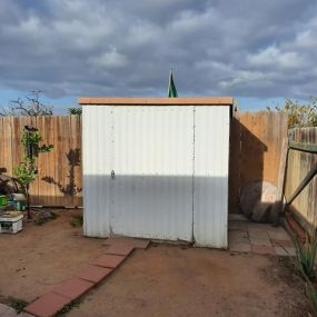 A Junk King customer wanted their shed removed for a property cleanup. There is no task too big for our team!